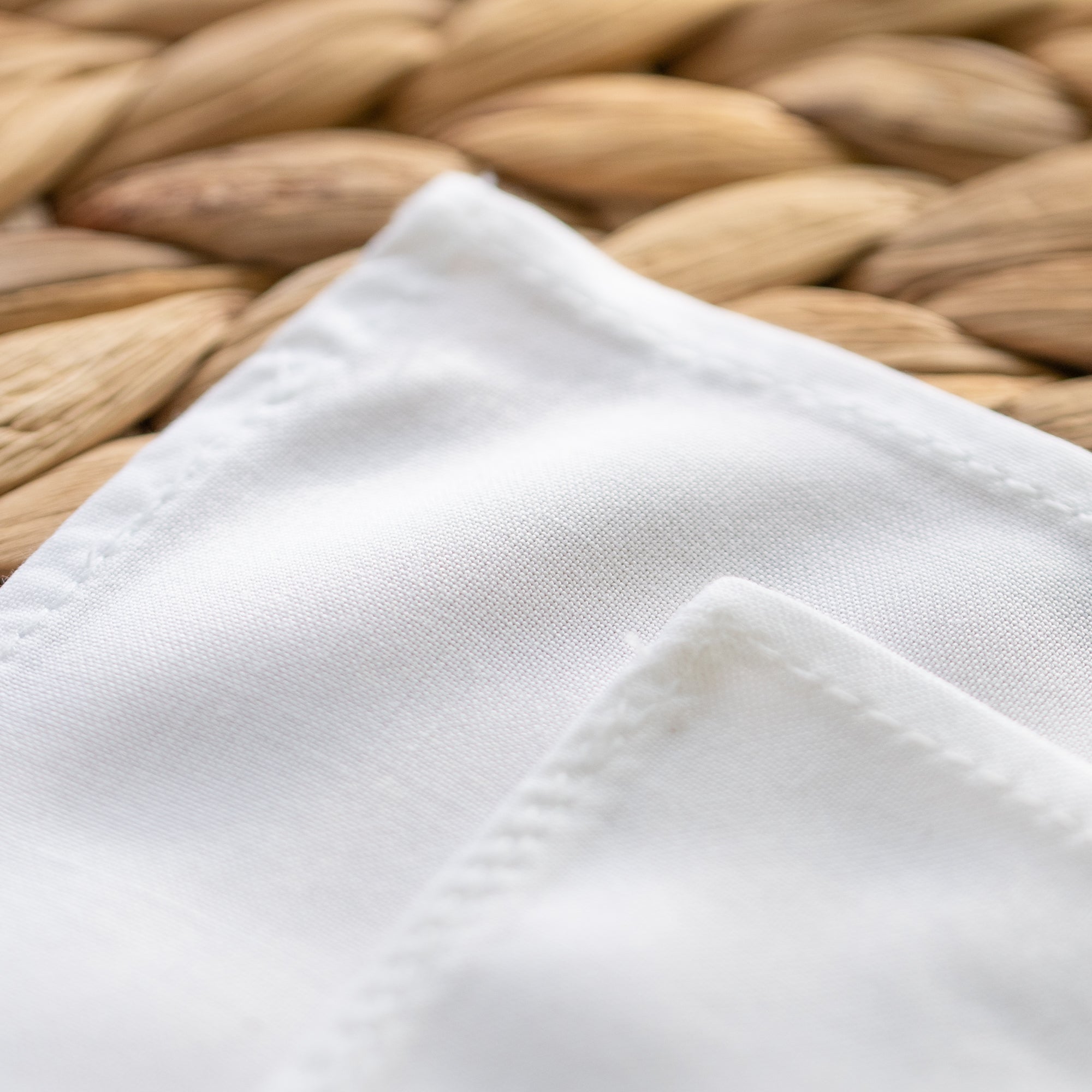 Weiße Stofftaschentücher aus Bambusfaser (ab 3 Stück)